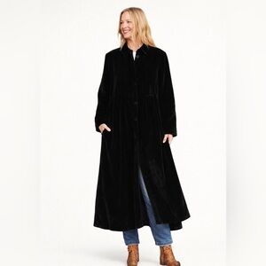 Classic velvet button down long shirt